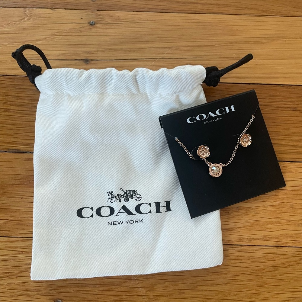 Coach earring and necklace set